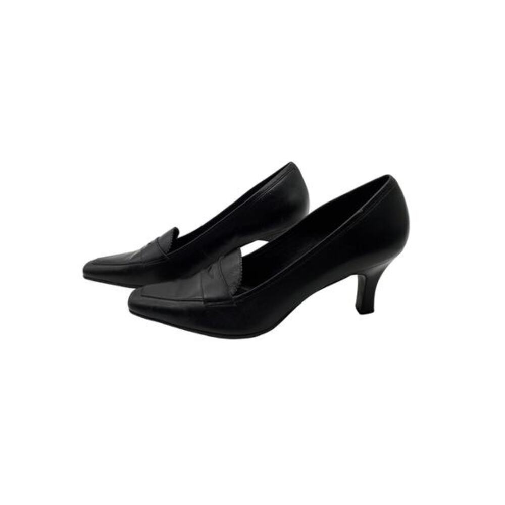 Etienne Aigner Womens Labelle Pumps Black Leather Penny‎ Loafers Shoes Sz 8.5M